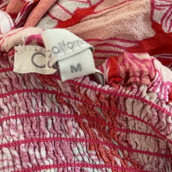 C & C CALIFORNIA High Waist Button Front Ruffle Hem Floral Gypsy Maxi Skirt Sz M - Picture 6 of 6